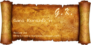 Gani Kurszán névjegykártya